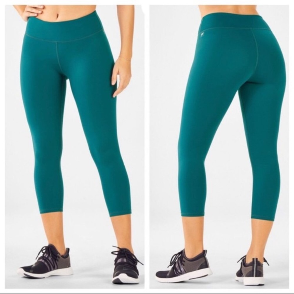 Fabletics Deep Teal Cropped Athletic Leggings - image 1